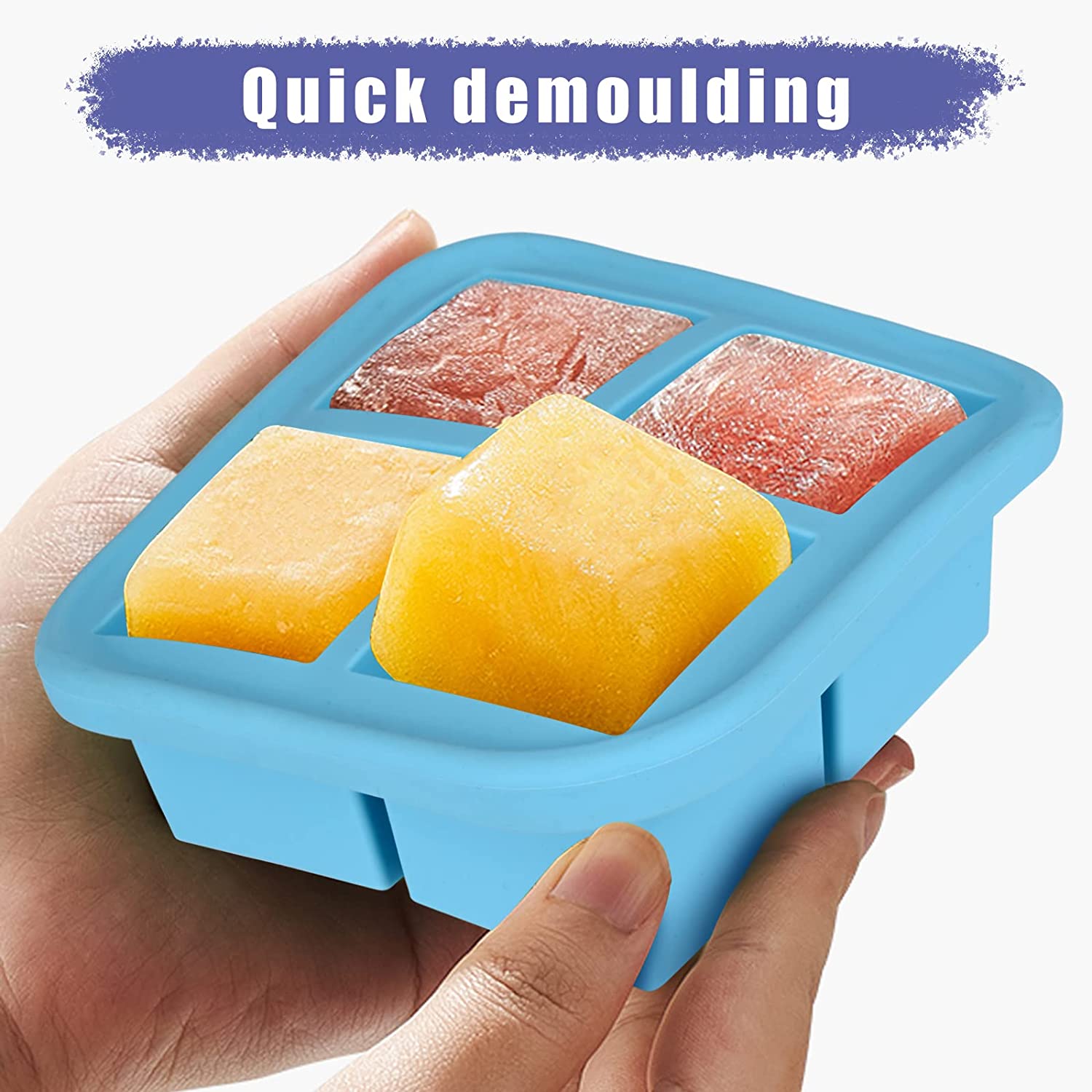 Vassoio di congelamento in silicone con contenitore quadrato per congelamento degli alimenti