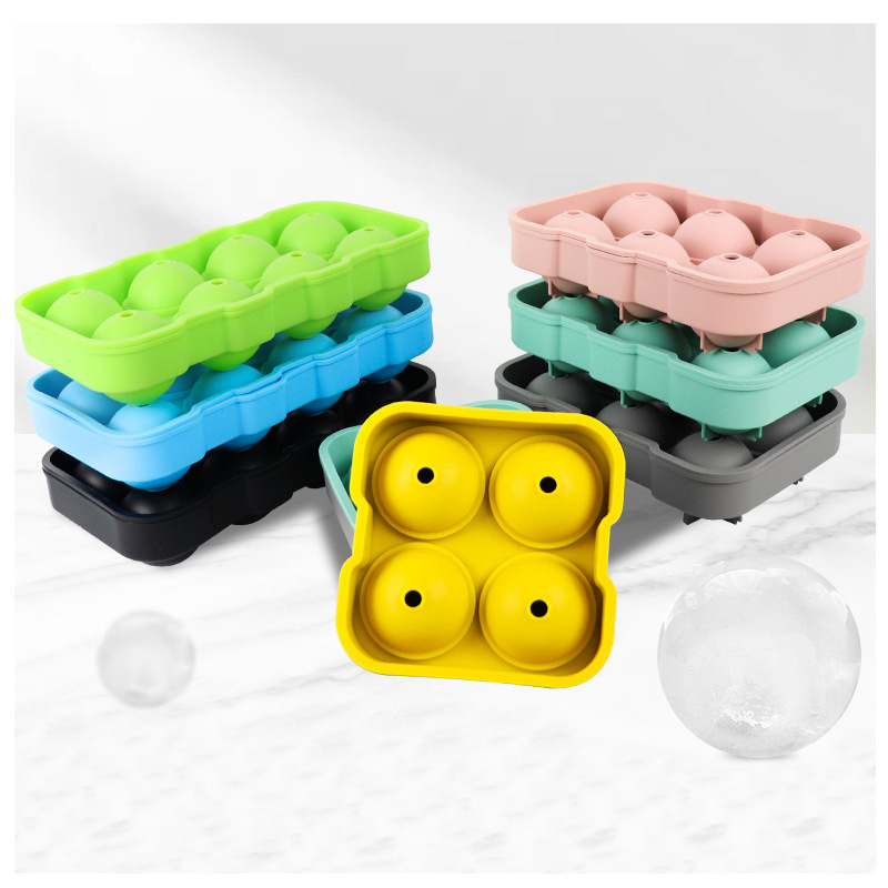 Stampo per vassoio per cubetti di ghiaccio in silicone a forma 3D con coperchio