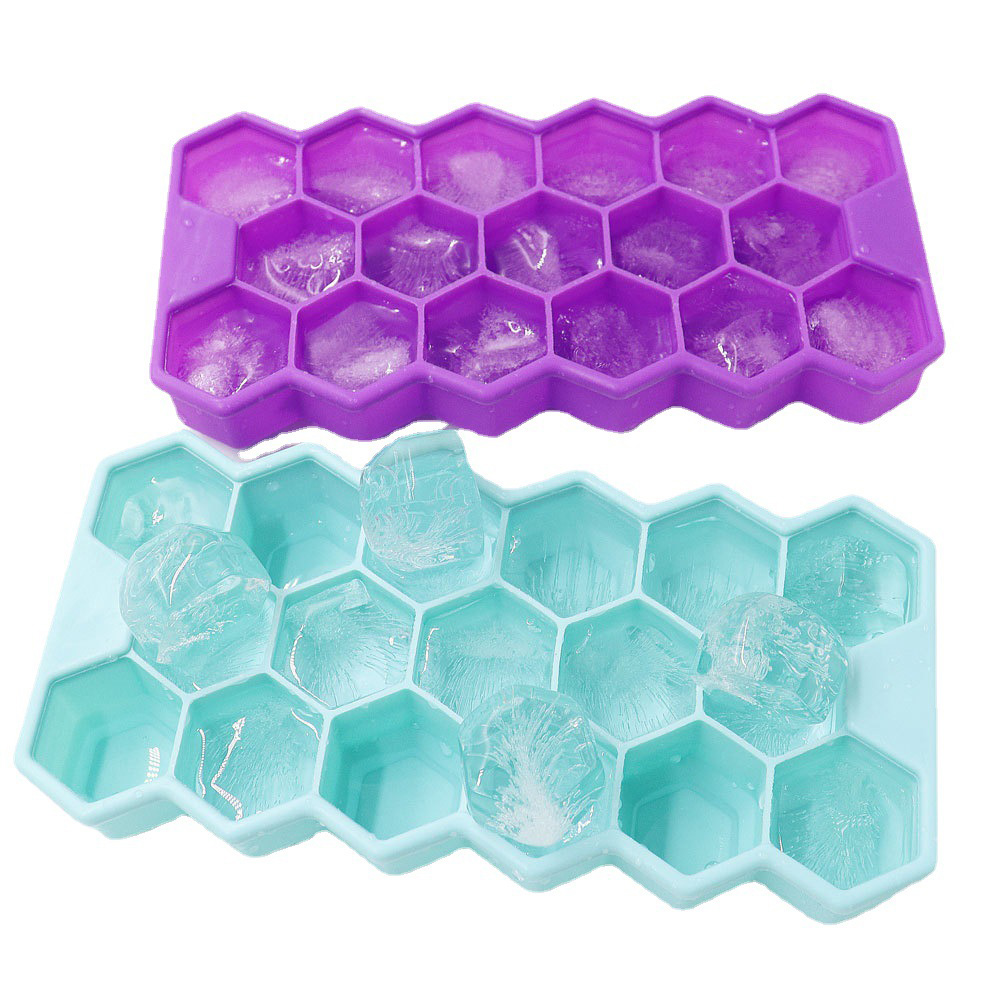 Stampo per cubetti di ghiaccio in silicone ecologico a 17 cavità Stampo per cubetti di ghiaccio a rilascio facile
