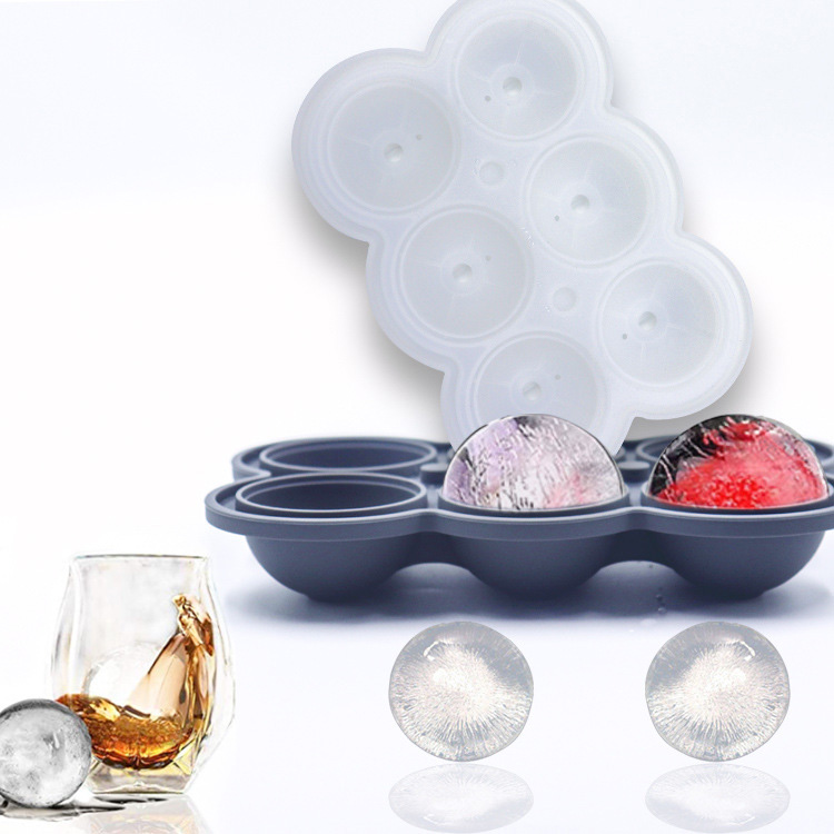 Vassoio per cubetti di ghiaccio dal design rotondo 3D con imbuto in silicone personalizzato