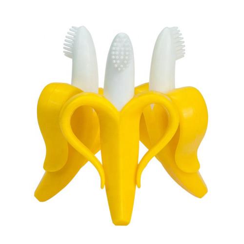 giocattolo del massaggiagengive dello spazzolino da denti del silicone del bambino della banana di prezzo all'ingrosso per i bambini
