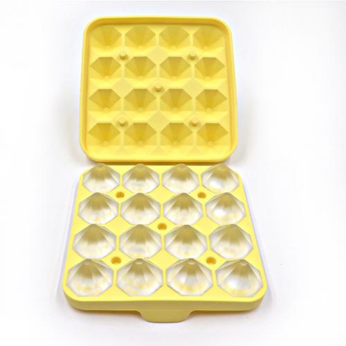 Vassoio per cubetti di ghiaccio Stampo in silicone personalizzato senza BPA a 16 cavità con coperchio
