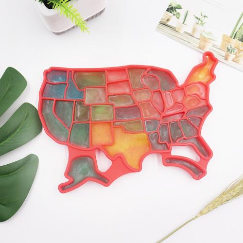 Mini mappa americana Ice Ball Maker in silicone a forma di mappa USA
